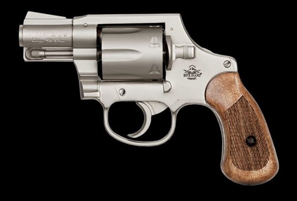 Rock Island Armory M206 Revolver 38Sp 2″ Spurless Matte Nkl/Wood | 6Rd Cylinder 51289