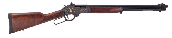 Henry Repeating Arms Lever Act Wildlife 30/30 Bl/Wd Blued Rec’r W/24Kt Gold Inlays Henryleveractionwildlifebluedgoldinlay