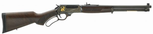 Henry Repeating Arms Lever Act Wildlife 45-70 Bl/Wd Blued Rec’r W/24Kt Gold Inlays Henrywildlife45 70Bluedwgoldinlay