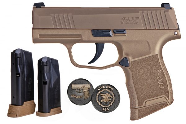 Sig Sauer P365 9Mm 10+1 Coyote Nra Ns 365-9-Coyxr3-Nra19 / 3 Mags Si3659Coyxr3Nra