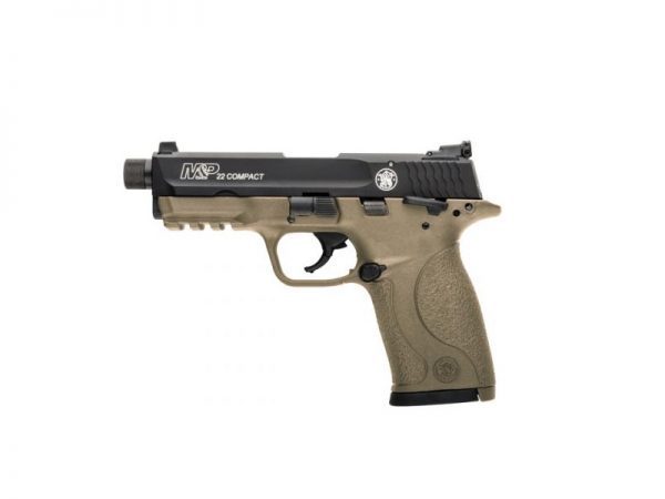 Smith And Wesson M&Amp;P22 Compact 22Lr Fde Thread 10242| Includes 1/2X28 Adapter Sm10242
