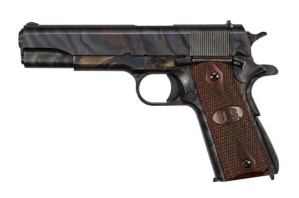 Auto-Ordnance 1911A1, 45 Acp, 5&Quot;, 7Rd, Checkered Wood Grips, Us Logo, Case Hardened 602686421942 74391.1575702599
