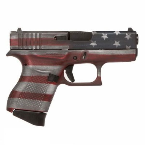 Glock G43 Subcompact, 9Mm, 3.39&Quot; Barrel, 6Rd, American Flag 682146003871 45376.1575705678