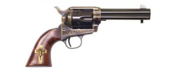 Cimarron Holy Smoker .45 Long Colt 4.75&Quot; Sterling Silver Gold Plated Cross Inlaid On Right Side Of Grip Blue 844234127184 40346.1575689026