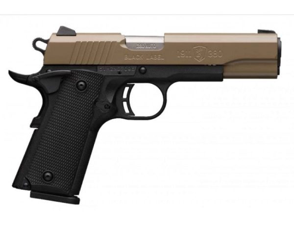 Browning 1911 Compact 380 Acp 3.63&Quot; Barrel 8 Rounds Cerakote Stainless Steel Fde Browning 1911 Compact 380 Acp 023614743033