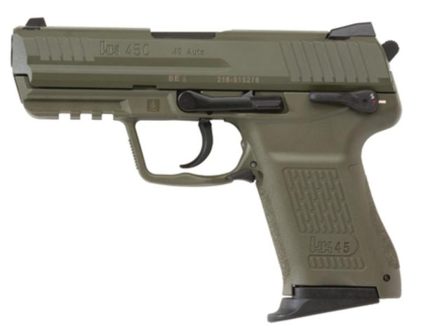 Heckler &Amp; Koch Hk45 Compact Green Finish Frame And Slide (V1) Da/Sa Safety/Decocking Lever On Left With Two 8Rd Mags Hki 745031Gg A5 81239.1504788409