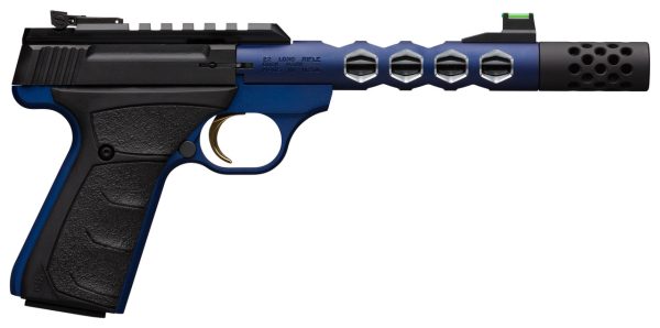 Browning, Buck Mark Vision, Semi-Automatic, 22 Lr, 5.875&Quot; Barrel, Threaded 1/2-28, Includes Muzzle Brake, Blue Color, Anodized Finish, Urx Rubber Grip, Thumb Safety Right Hand, Adjustable Rear &Amp; Fiber Optic Front Sights, 10Rd, 2 Magazines Lip051562490Cd85 99675.1622066485