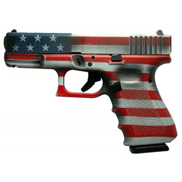 Glock G19 Gen4 9Mm, 4&Quot; Barrel, American Flag, 15Rd Pg1950203Flag 39114.1575702790