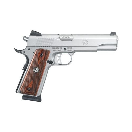 Ruger Sr1911 Stainless .45Acp 5-Inch 8Rds Fixed Sights Hardwood Grips Ruger Sr1911 6700 736676067008 1