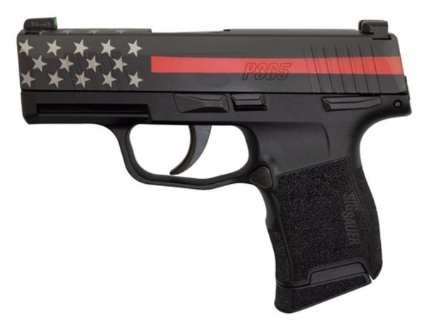 Sig P365 9Mm, 3&Quot; Barrel, Xray3 Night Sights, Manual Safety, Red Line Firefighter, 10Rd Sig365 9 Bxr3 Msrl 32353.1575710079