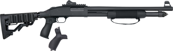 Mossberg 590, Spx 12 Ga, 3&Quot; Chamber, 18.5&Quot; Cylinder Barrel, Blue Finish, Flex Rear End With Adjustable Stock And Pistol Grip, Picatinny Rail, 7Rd, Lpa Ghost Ring Rear - Winged Fiber Optic Front Sights, Corn Cob Forend With Strap Ssi120403 59294.1600265271