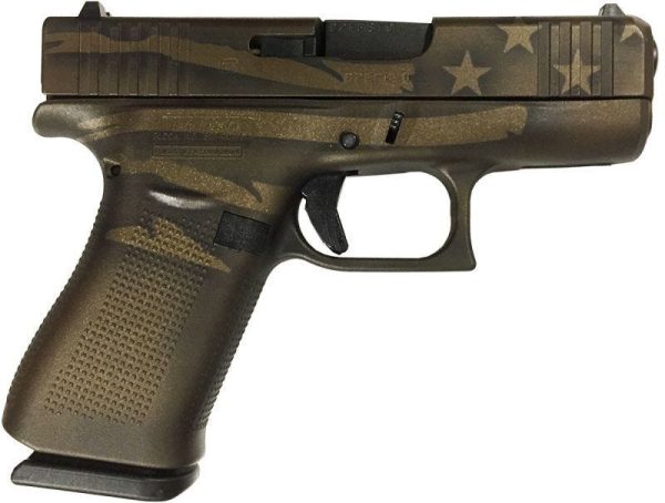 Glock 43X Midnight Bronze Battleworn Flag 9Mm 3.4&Quot; Barrel 10-Rounds Gag Ux4350204 Mbbwflag 5764 001