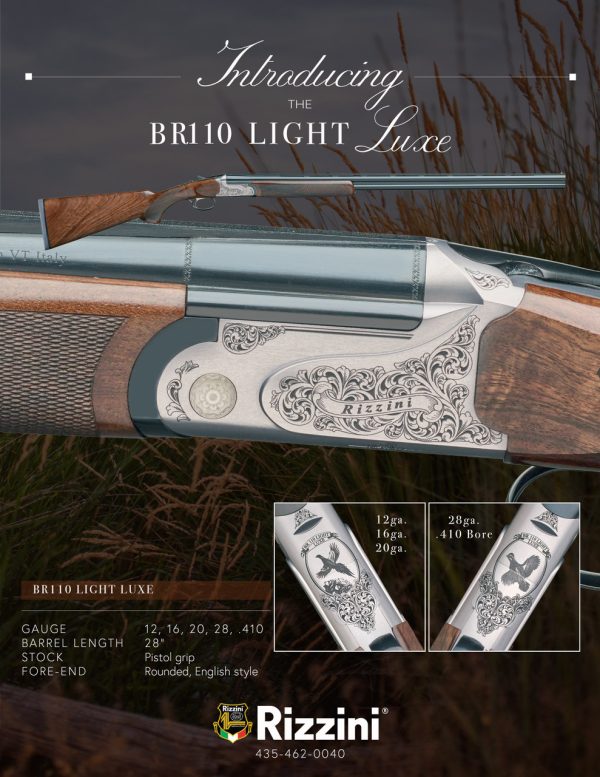 Rizzini Br110 Light Luxe 12G O/U, 28&Quot; Barrel, Pistol Grip Stock, Rounded English Style Fore-End Rizziniusa